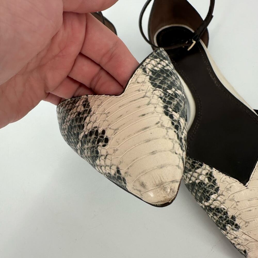 Tory Burch V Cut Ankle Strap Python Pointed Toe F… - image 3